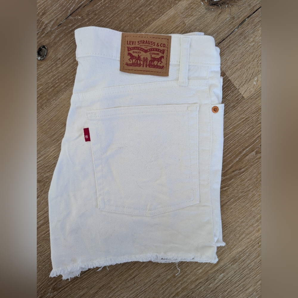 Levi's White Denim Shorts